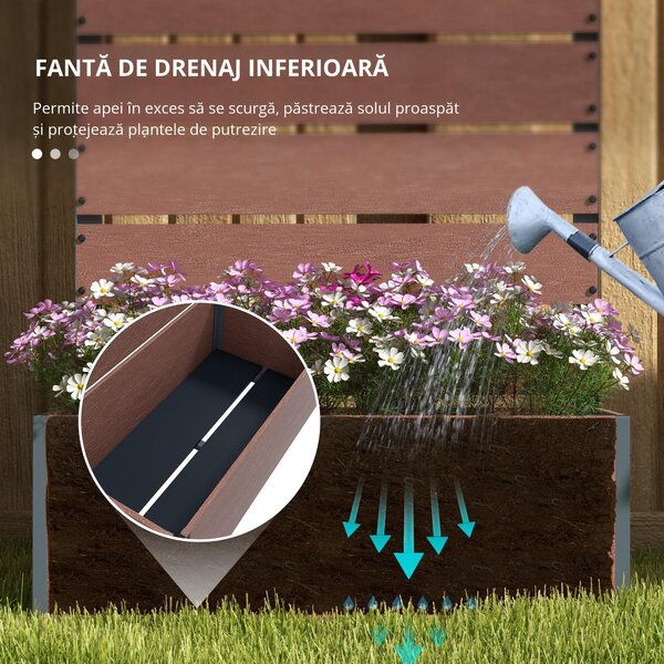 Outsunny Ghiveci de Gradina cu Spalier pentru Plante Cataratoare, Vita de Vie, Flori, Pat Independent Ridicat pentru Gradina, de Exterior