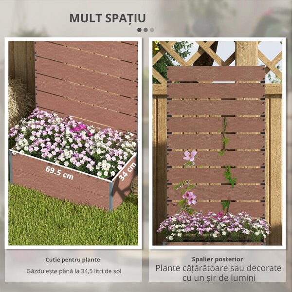 Outsunny Ghiveci de Gradina cu Spalier pentru Plante Cataratoare, Vita de Vie, Flori, Pat Independent Ridicat pentru Gradina, de Exterior