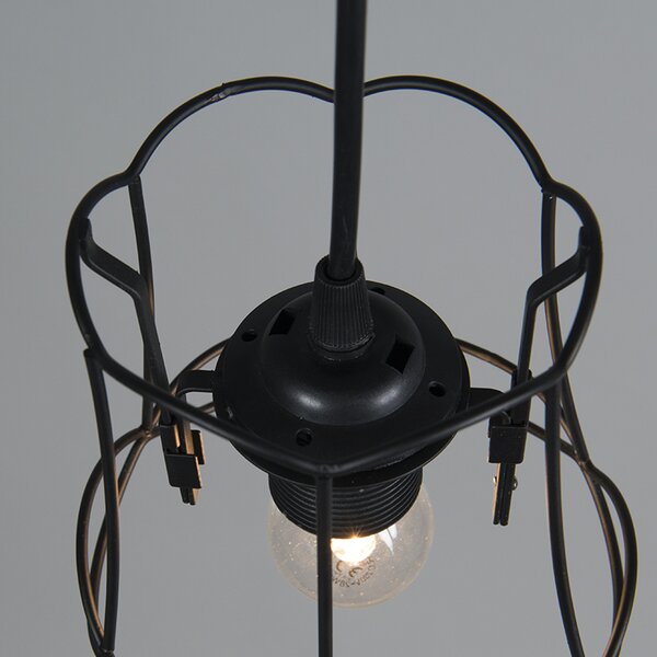 Lampă suspendată retro neagră 15 cm - Granny Frame