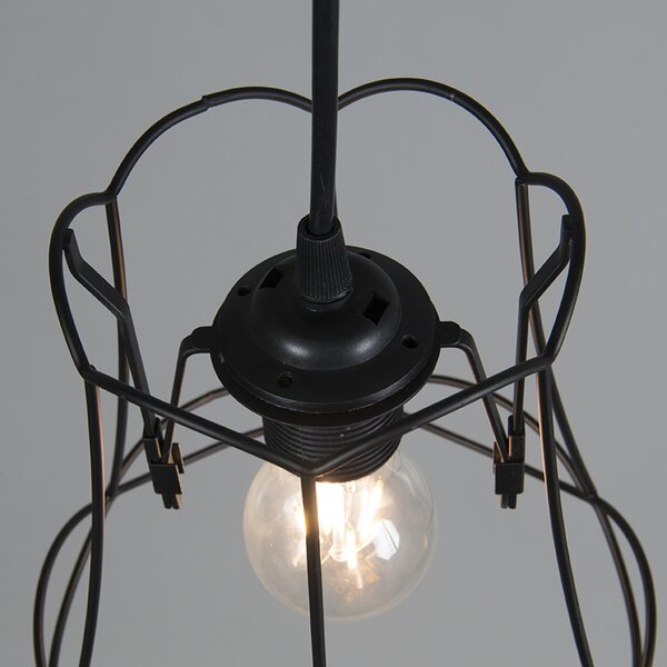 Lampă suspendată retro neagră 20 cm - Granny Frame