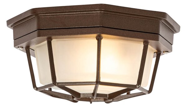 Plafonieră rustică maro ruginiu 21,3 cm IP44 - Bri
