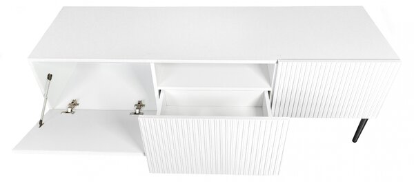 Comodă TV Nicole 150 cm - alb mat / picioare negre