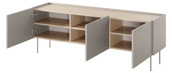 Comodă TV Desin 170 cm cu picioare metalice - casmir / stejar Nagano