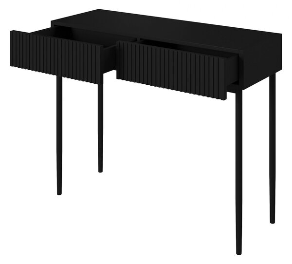 Consolă cu sertare Nicole 100 cm - negru mat / picioare negre