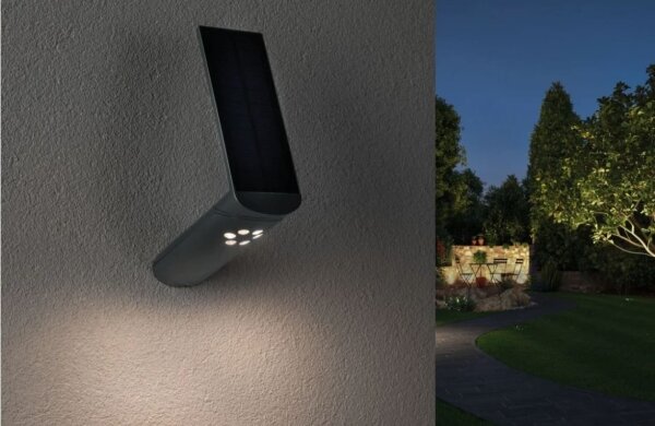 Paulmann 94261 - LED 1,2W IP44 Lampa solară de perete cu senzor ILIAS 3,7V