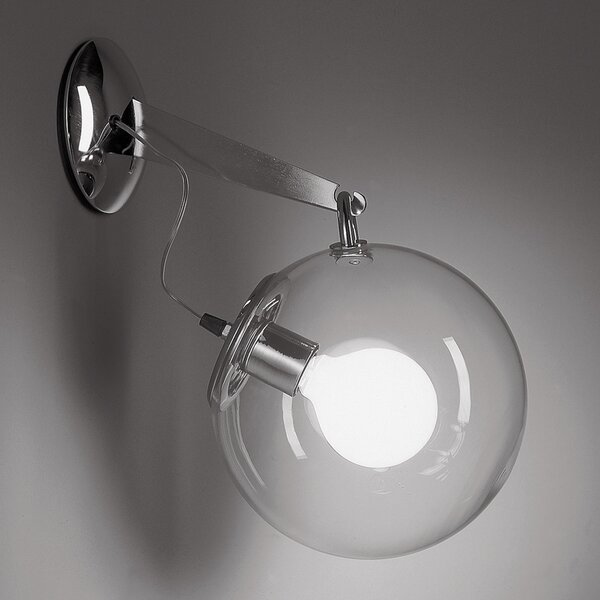 Artemide Miconos aplică din sticlă, crom, reglabil, Metalic, Camera de zi / sufragerie, Sticlă, Design