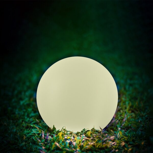 Lampă solară LED RGBW BALL 30 cm, 3,2V 500 mAh, IP65 + telecomandă