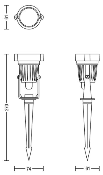 SET 3x spot LED de exterior Philips CAPER LED/1,5W/24/230V IP44