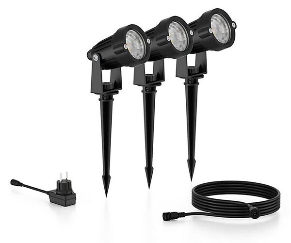 SET 3x spot LED de exterior Philips CAPER LED/1,5W/24/230V IP44