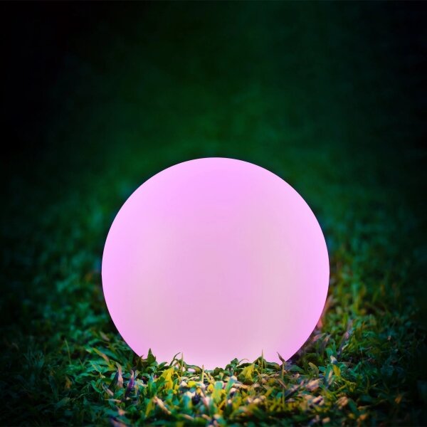 Lampă LED RGBW solară BALL LED/3,2V d. 20 cm IP65 + telecomandă