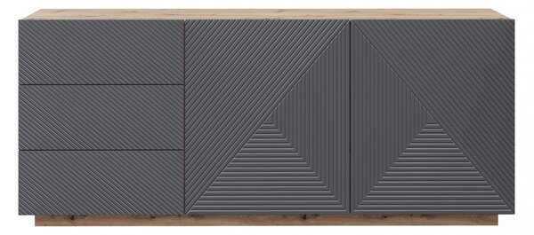 Comodă Asha 167 cm cu două uși și sertare - artisan / rivier stone mat