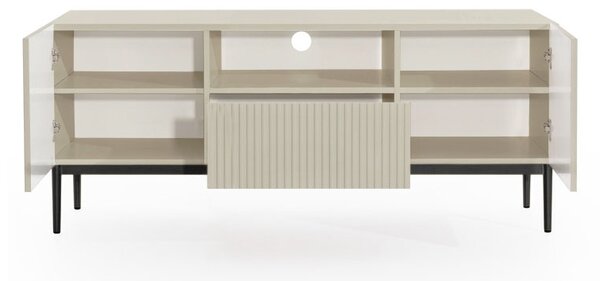 Comodă TV Nicole 150 cm cu sertar și nișă – cashmere / picioare negre