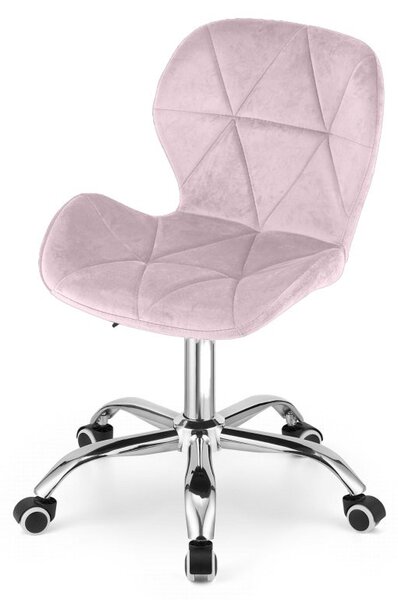 Set pentru birou – birou pliabil ZARIMO 80×40 cm alb + scaun de birou AVOLA VELVET roz