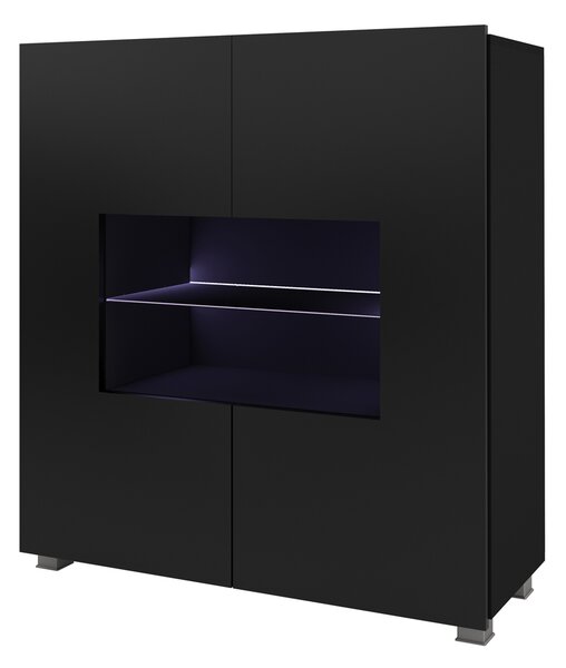 Vitrină Calabria K2D (Negru mat + Negru lucios). 1051520