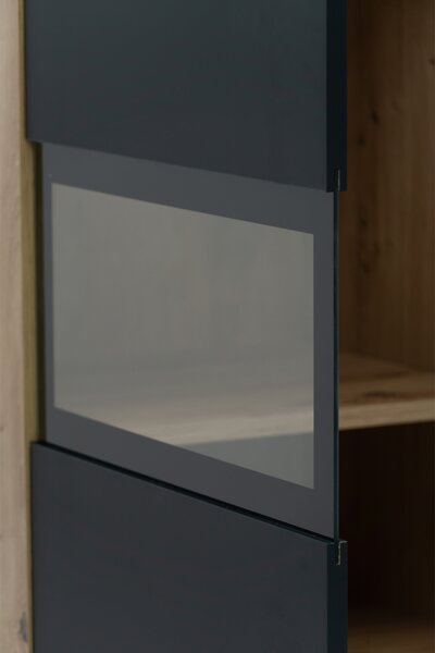 Comodă Baros 26 132 cm - stejar artizanal / negru mat