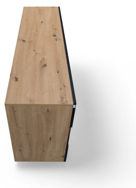 Comodă Baros 26 132 cm - stejar artizanal / negru mat