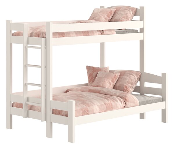 Pat supraetajat cu sertare Lovic 90x200/120x200 partea stângă - alb