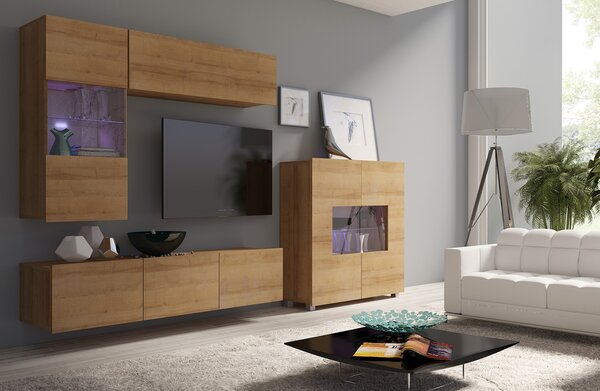 Mobilier living Calabria C3 (Stejar auriu) (fără iluminat). 1051598