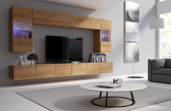 Mobilier living Calabria C1 (Stejar auriu) (fără iluminat). 1051589