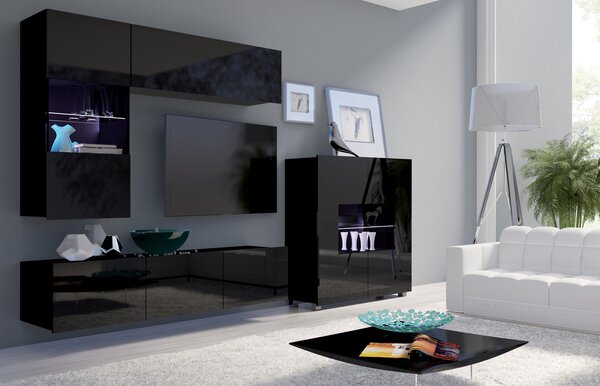 Mobilier living Calabria C3 (Negru) (fără iluminat). 1051597
