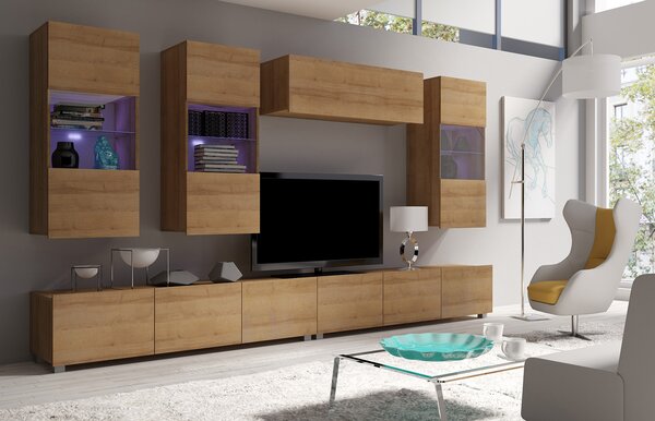Mobilier living Calabria C5 (Stejar auriu) (fără iluminat). 1051608