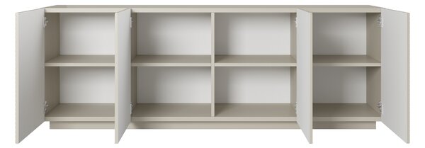 Comodă Asha 200 cm cu patru uși pe plintă - casmir