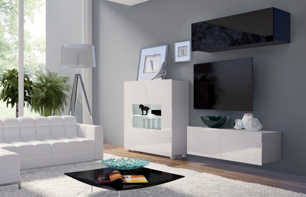 Mobilier living Calabria C9 (Negru + Alb) (fără iluminat). 1051624