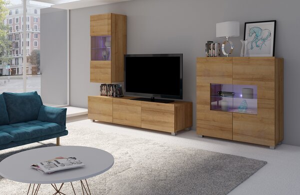 Mobilier living Calabria C7 (Stejar auriu) (fără iluminat). 1051616