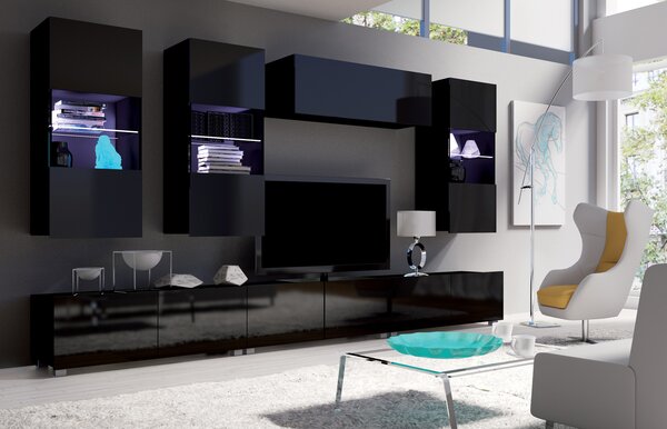 Mobilier living Calabria C11 (Negru) (fără iluminat). 1051635