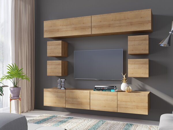 Mobilier living Calabria C16 (Stejar auriu) (fără iluminat). 1051661