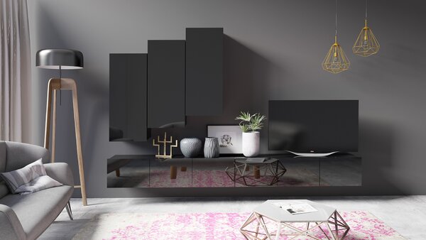 Mobilier living Calabria C20 (Negru) (fără iluminat). 1051675