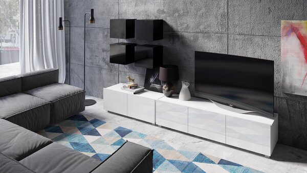 Mobilier living Calabria C18 (Negru + Alb) (fără iluminat). 1051669