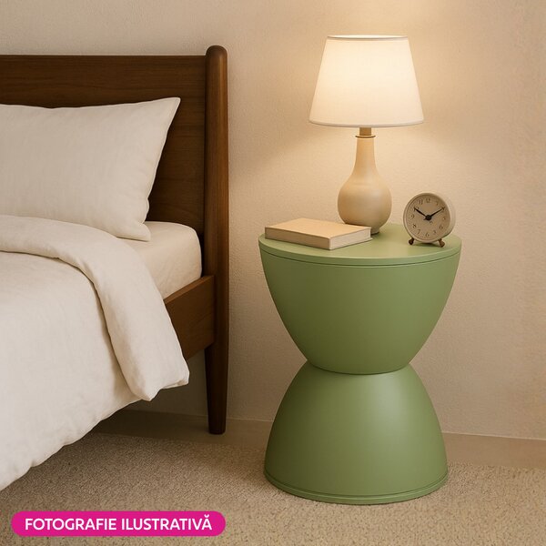 KONDELA Taburet, verde, plastic, ABRAM