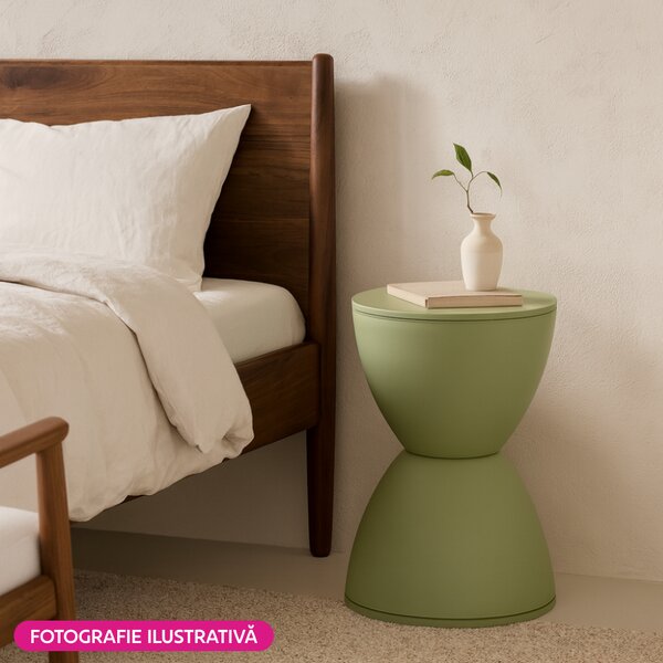 KONDELA Taburet, verde, plastic, ABRAM