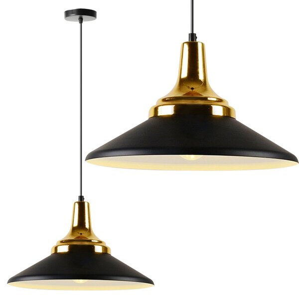Toolight Toollight, plafonier metalic suspendat 1xE27 APP292-1CP, negru mat-auriu, OSW-00863