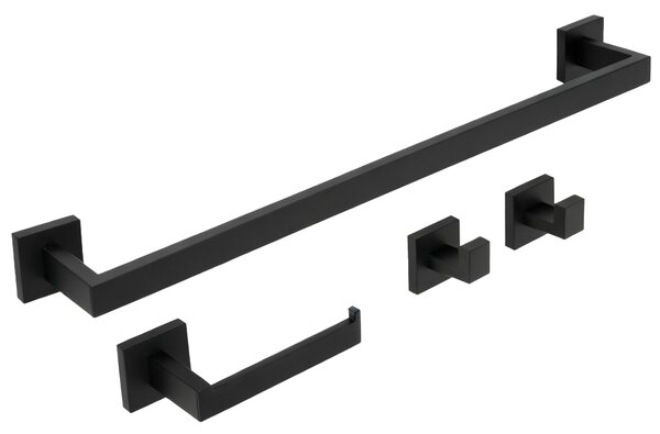 Set accesorii pentru baie Rio Black 4 piese