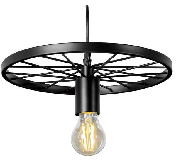Toolight Toollight - Plafoniera suspendata retro rotunda 1xE27 APP212-1CP, negru, OSW-08001