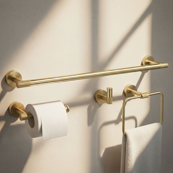 Set accesorii pentru baie GRID Brush Gold 4 piese