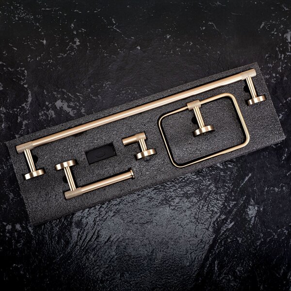 Set accesorii pentru baie GRID Brush Gold 4 piese