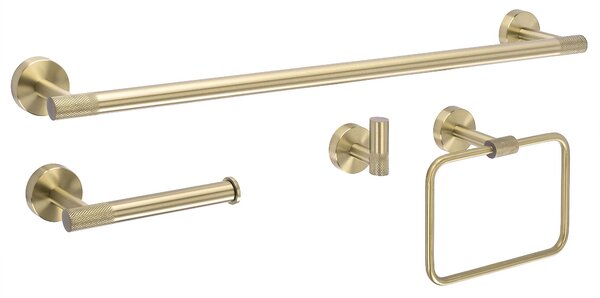 Set accesorii pentru baie GRID Brush Gold 4 piese