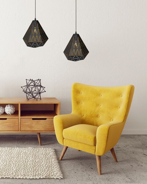 LAMPA TRIANGULARĂ GEOMETRICĂ NEAGRA APP252-1CP