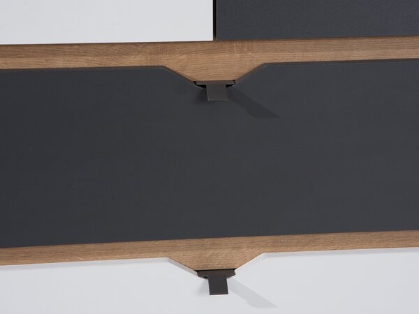 Dulap cu rafturi Mimone R1D1SZ (Stejar auriu + Alb mat + grafit). 1051780