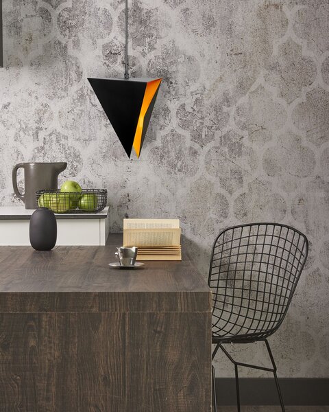 LAMPĂ GEOMETRICĂ DE PLAFON TRIANGULARĂ NEAGRA APP253-1CP