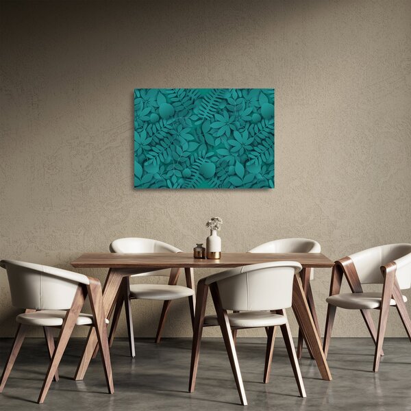 Tablou pe sticlă - Frunze (70x50 cm)