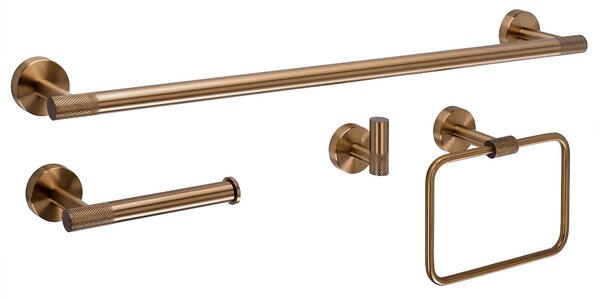 Set accesorii pentru baie GRID Brush Copper 4 piese