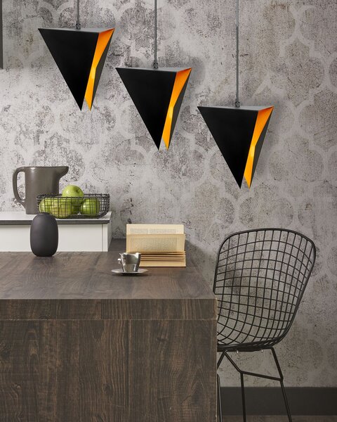 LAMPĂ TRIANGULARĂ GEOMETRICĂ TRIPLE NEGRU APP254-3CP