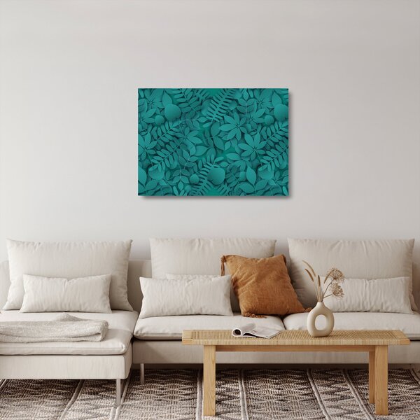 Tablou pe sticlă - Frunze (70x50 cm)