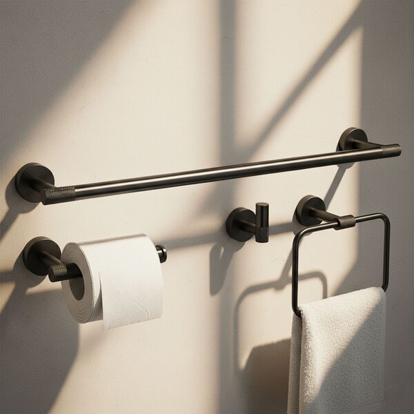 Set accesorii pentru baie GRID Black 4 piese