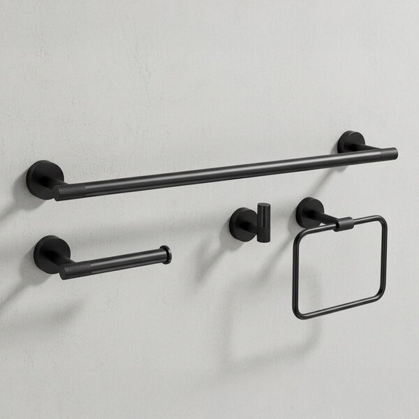 Set accesorii pentru baie GRID Black 4 piese