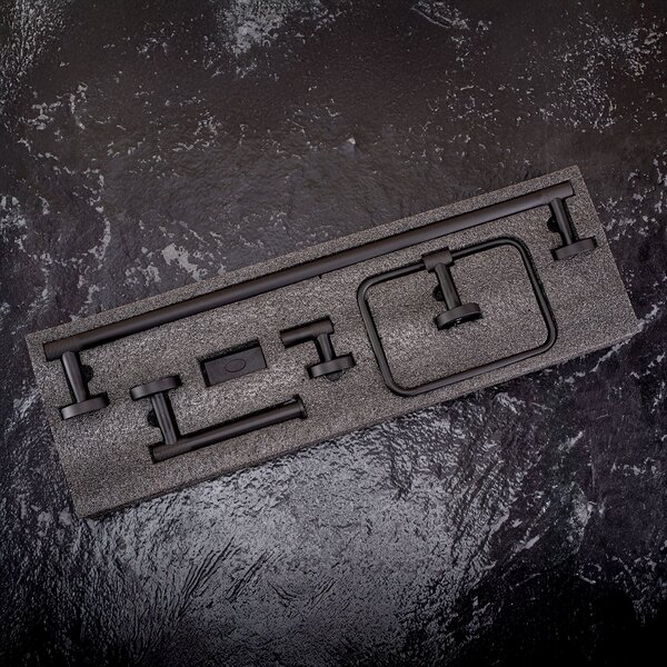 Set accesorii pentru baie GRID Black 4 piese